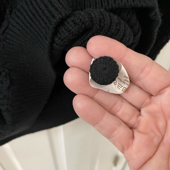 Sezane Black Sweater with Cream Trim - Picture 5 of 5